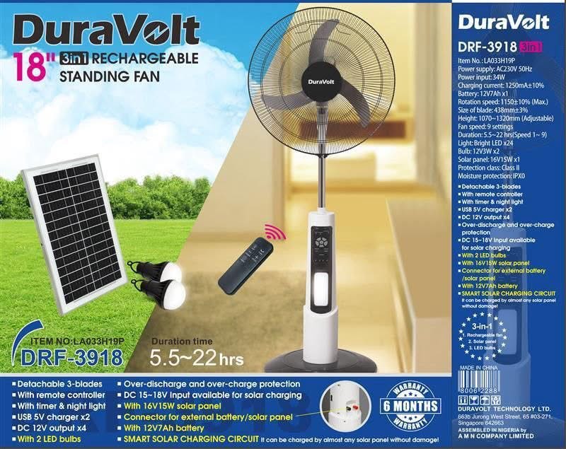18"  3in1 Duravolt Standing Fan