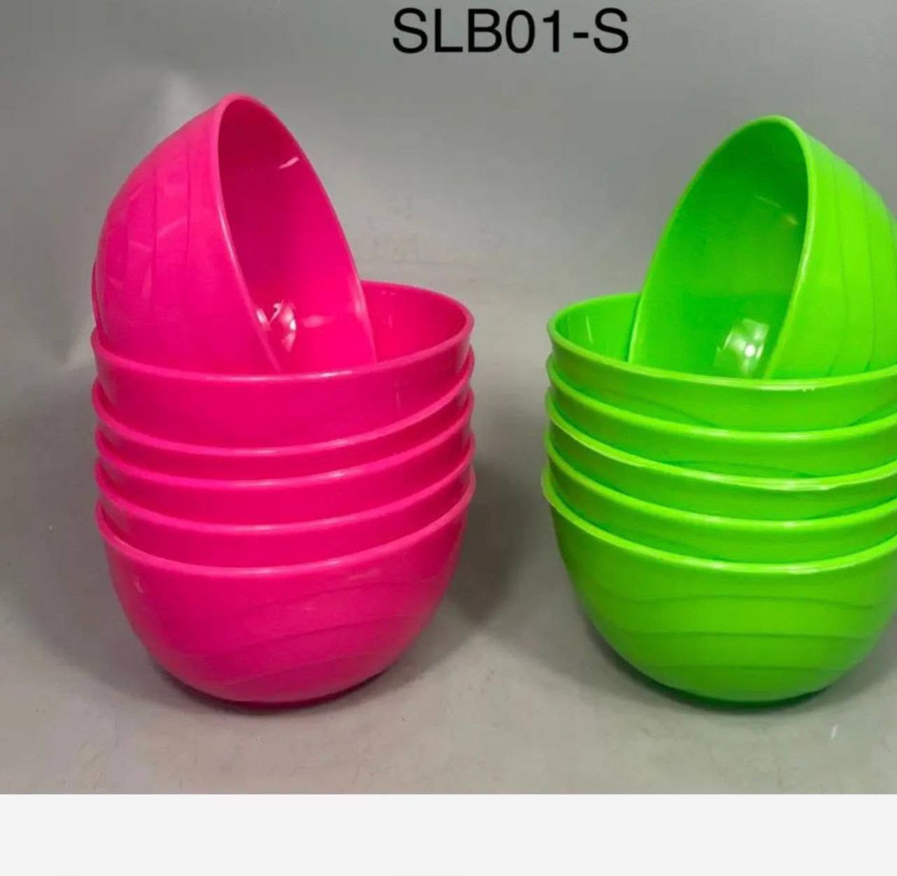 6 Textured Small Plastic Serving Bowls Set (Item SLB01-S)