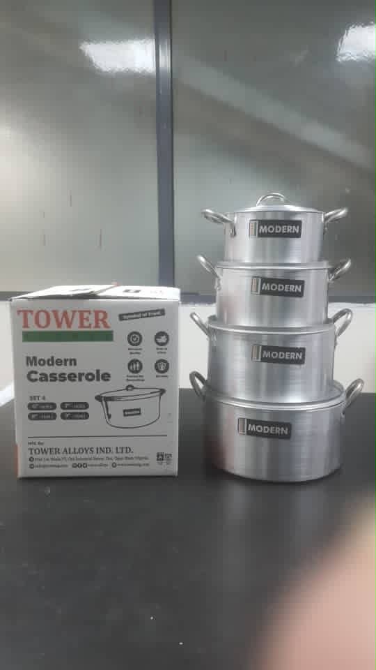 Tower Alloys Modern Casserole 4-Piece Aluminium Pot