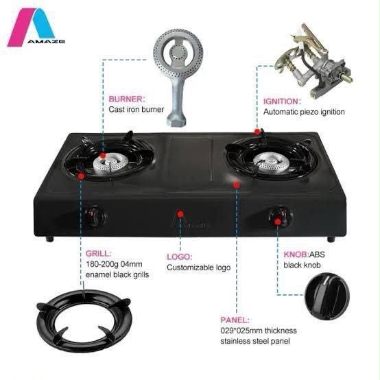 AMAZE Double Burner Tabletop Gas Stove